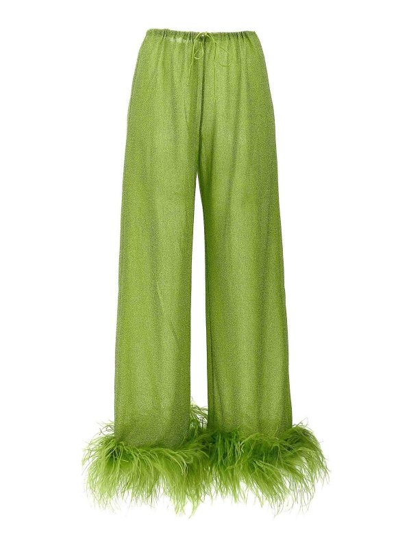 Casual trousers Oséree - Lumiere Plumage Pants - LPF235LIME | thebs.com