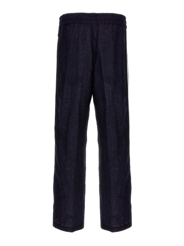Palm Angels: pantaloni sport online - Joggers classici in lino con logo