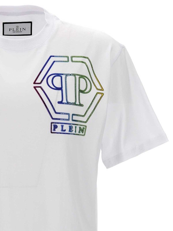 The Best Shops PHILIPP PLEIN: t-shirts - Rhinestone Logo T-Shirt