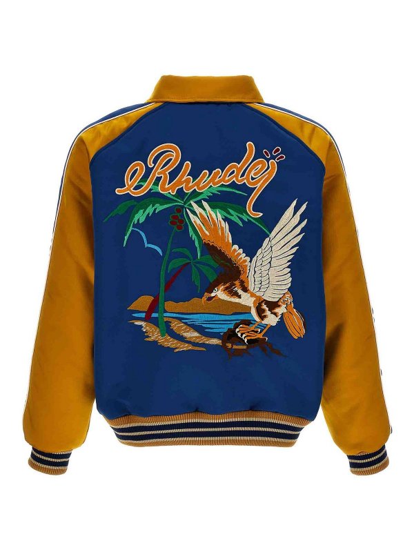 RHUDE: bombers online - Palm Eagles Souvenir Bomber Jacket