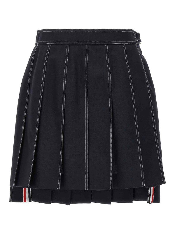 THOM BROWNE: Knee length skirts & Midi - Mini Pleated Skirt