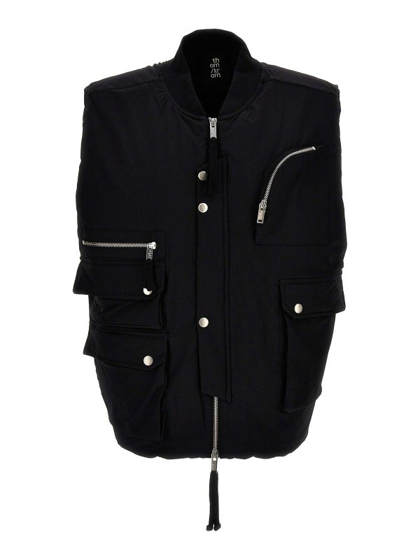 THOM KROM: Gilets tricot - Gilet - Noir