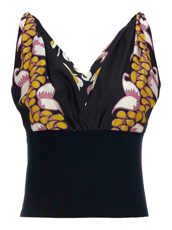 TORY BURCH: Top e canotte - Top in seta stampata