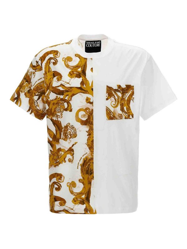 Versace Jeans Couture: t-shirts - Contrast Print T-Shirt