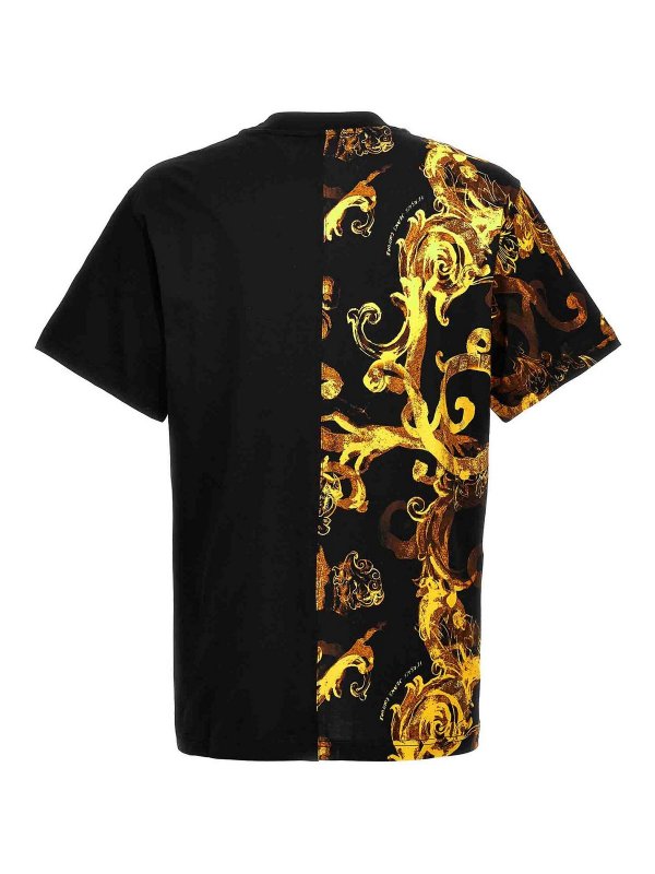 Versace Jeans Couture: t-shirt online - T-shirt con stampa a contrasto