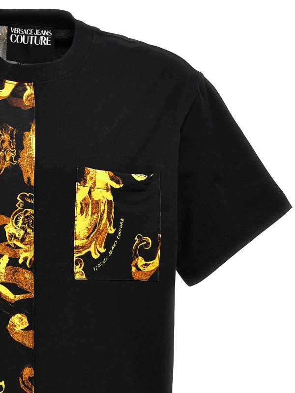 The Best Shops Versace Jeans Couture: t-shirt - T-shirt con stampa a contrasto