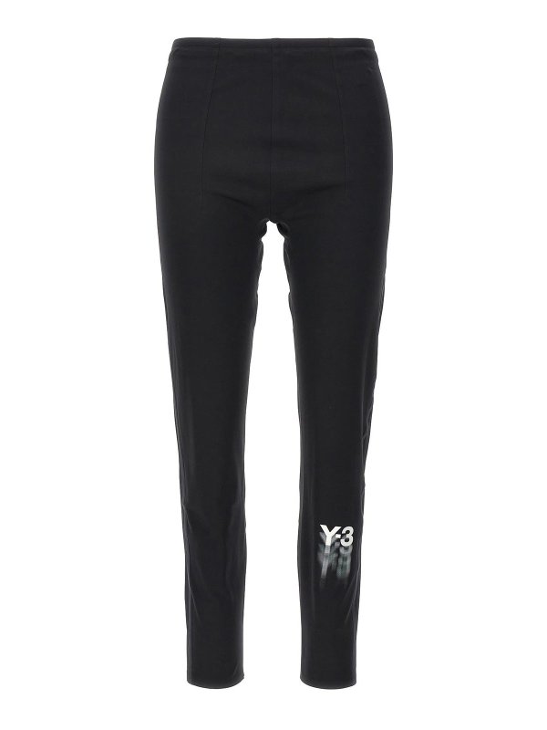 Y-3: leggings - Logo Leggings