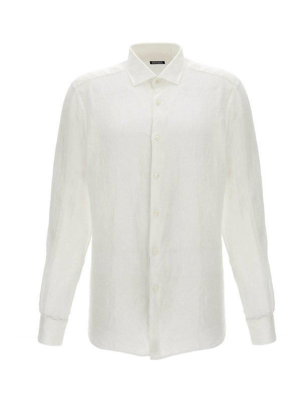 ZEGNA: shirts - Linen Shirt Button Long Cuffed