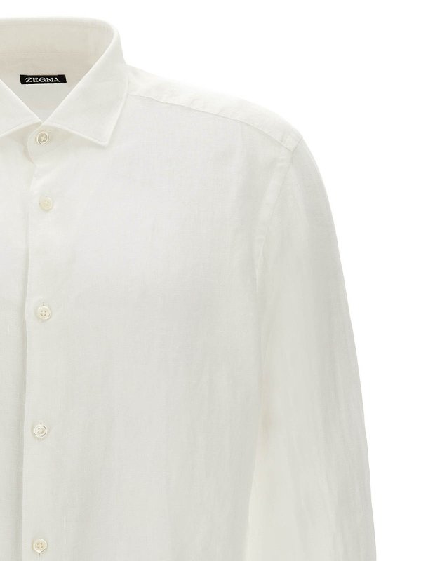 The Best Shops ZEGNA: shirts - Linen Shirt Button Long Cuffed