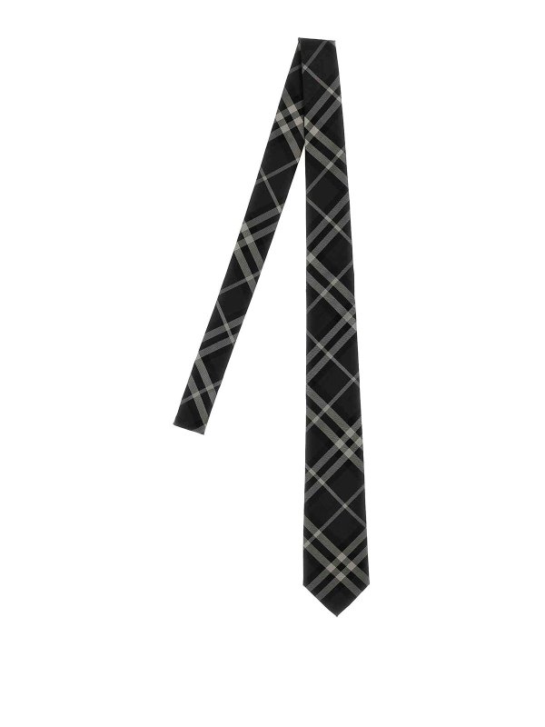 BURBERRY: ties & bow ties - Check Silk Tie