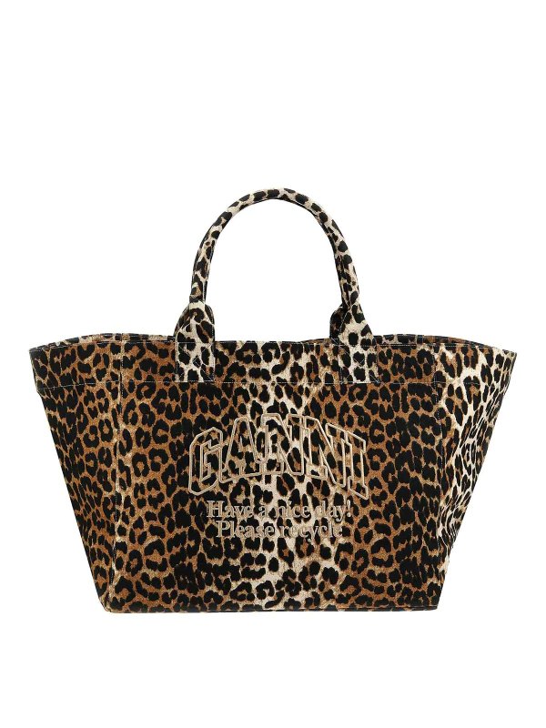 GANNI: Handtaschen - Shopper - Braun