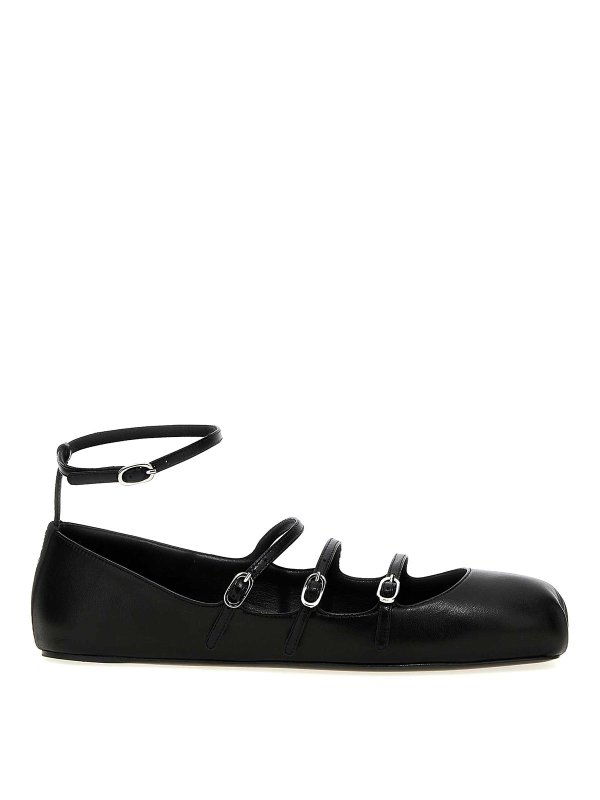 ALEXANDER MCQUEEN: flat shoes - Leather Ballet Flats Straps