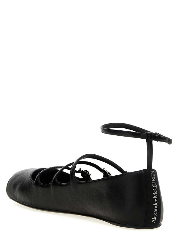 The Best Shops ALEXANDER MCQUEEN: flat shoes - Leather Ballet Flats Straps