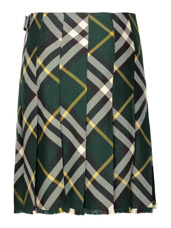 The Best Shops BURBERRY: Knee length skirts & Midi - Green Wool Skirt