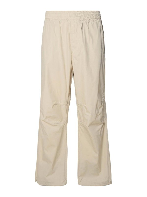 BURBERRY: casual trousers - Beige Cotton Blend Trousers