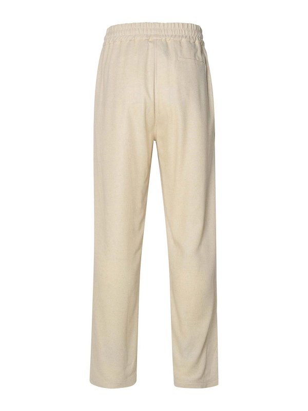 GCDS: casual trousers online - Ivory Linen Blend Trousers