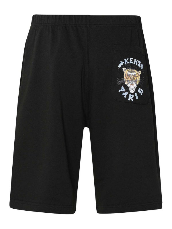 KENZO: Trousers Shorts online - Black Cotton Bermuda Shorts