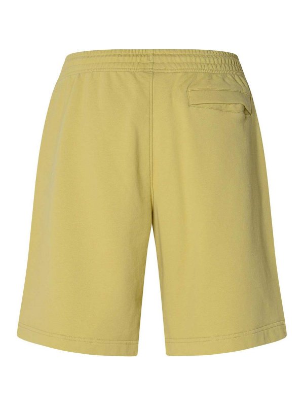 MAISON KITSUNÉ: shorts online - Mustard Cotton Bermuda Shorts