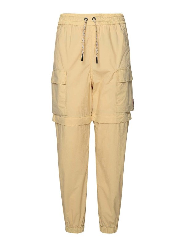 MONCLER: tracksuit bottoms - Cream Polyamide Sporty Pants
