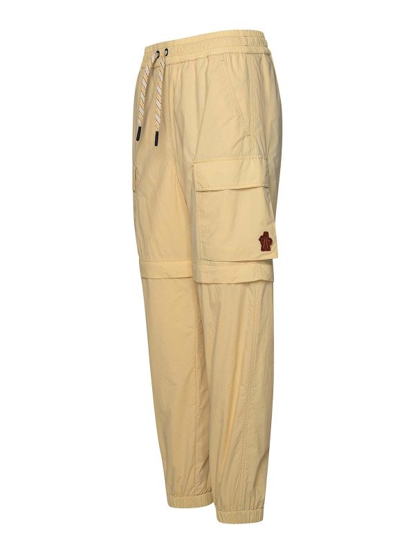 The Best Shops MONCLER: tracksuit bottoms - Cream Polyamide Sporty Pants
