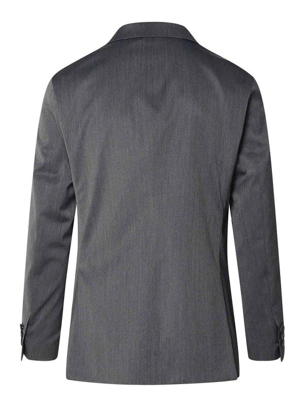 Palm Angels: blazers online - Grey Virgin Wool Blend Blazer