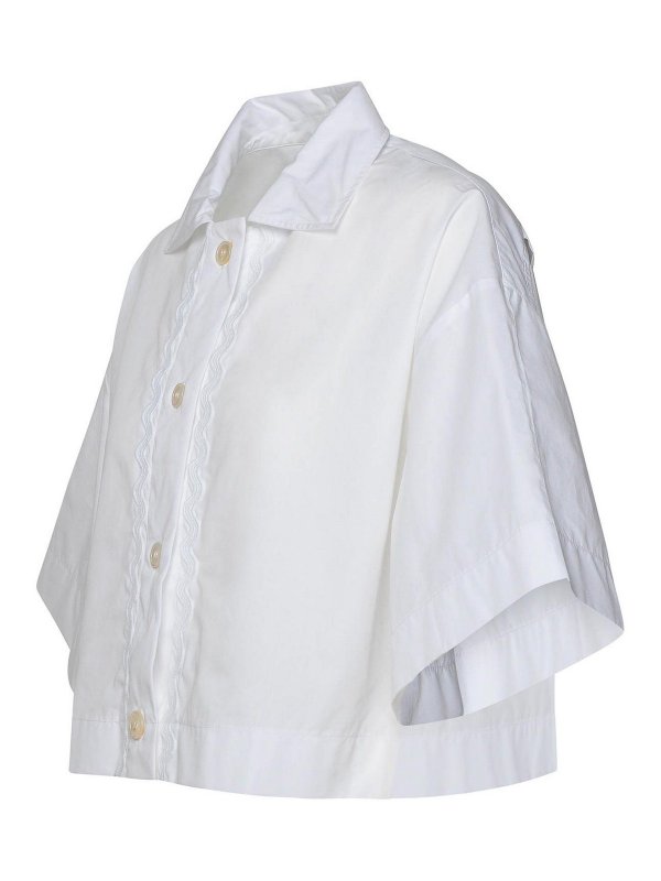 The Best Shops PATOU: shirts - Crop Shirt In White Cotton