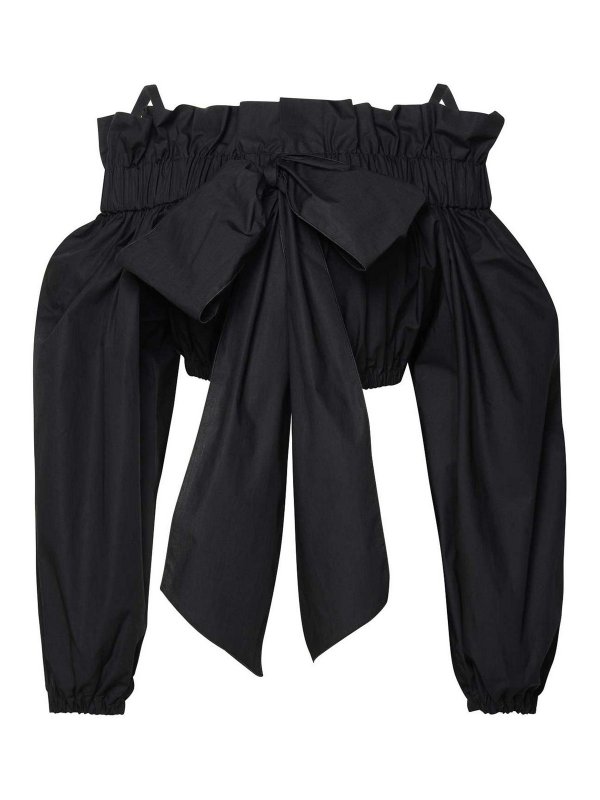 PATOU: Tops & Tank tops - Crop Top In Black Cotton