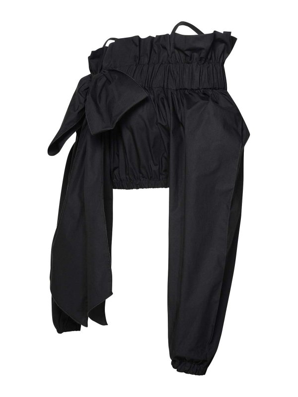 The Best Shops PATOU: Tops & Tank tops - Crop Top In Black Cotton