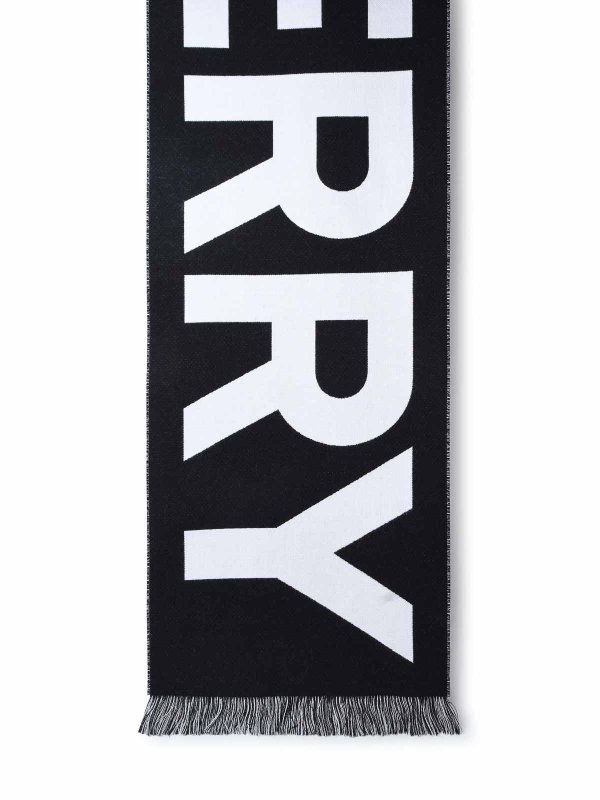 BURBERRY: scarves - Black Wool Scarf