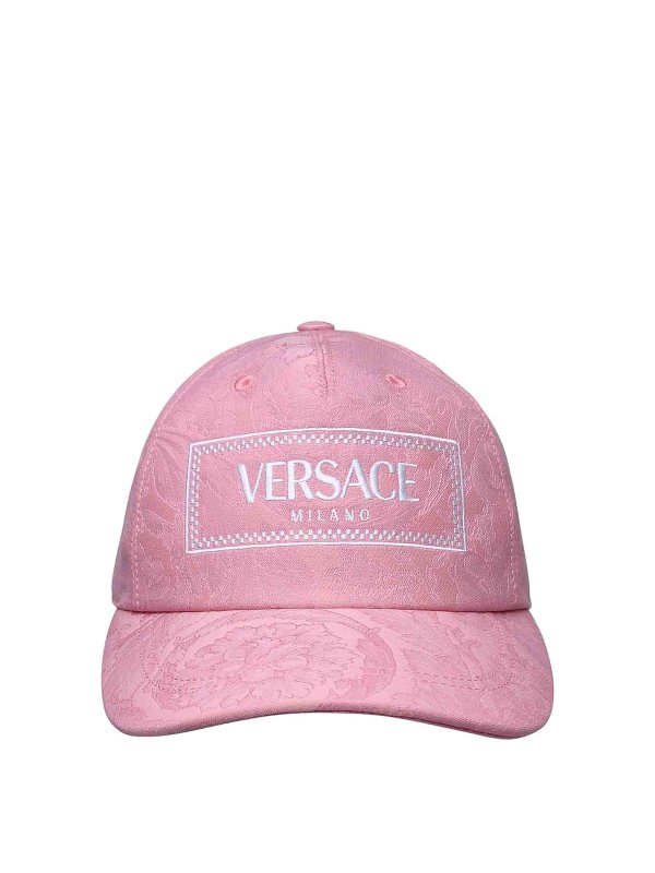 VERSACE: cappelli - Cappello in cotone rosa