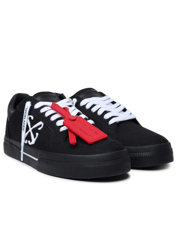 OFF-WHITE: trainers online - New Vulcanized Black Fabric Sneakers