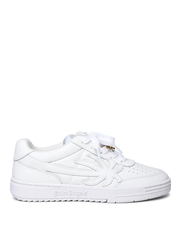 Palm Angels: trainers - White Leather Sneakers