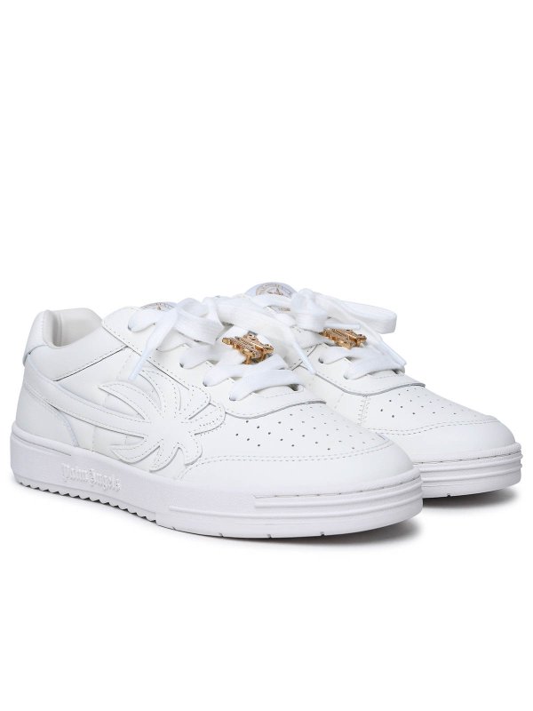 Palm Angels: trainers online - White Leather Sneakers