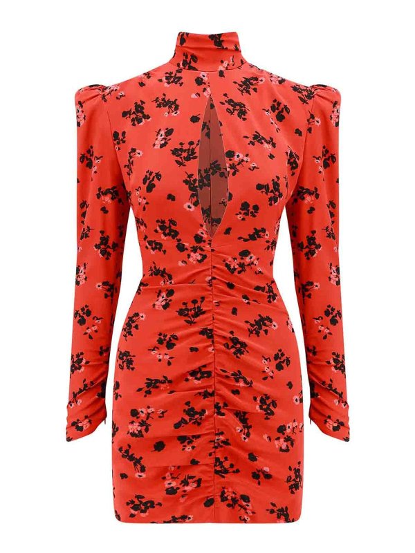 ALESSANDRA RICH: short dresses - Silk Dress With Drapery On The Front