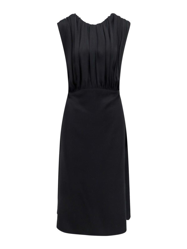 JIL SANDER: knee length dresses - Sleeveless Satin Dress