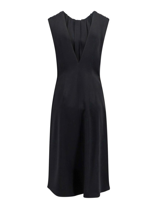 JIL SANDER: knee length dresses online - Sleeveless Satin Dress