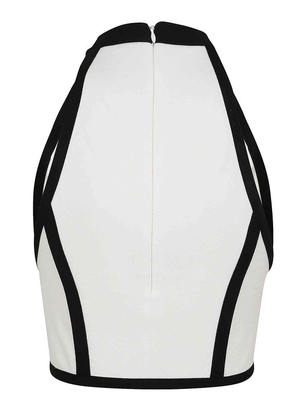 Balmain: Top e canotte online - Top in jersey con dettagli rosa Sl