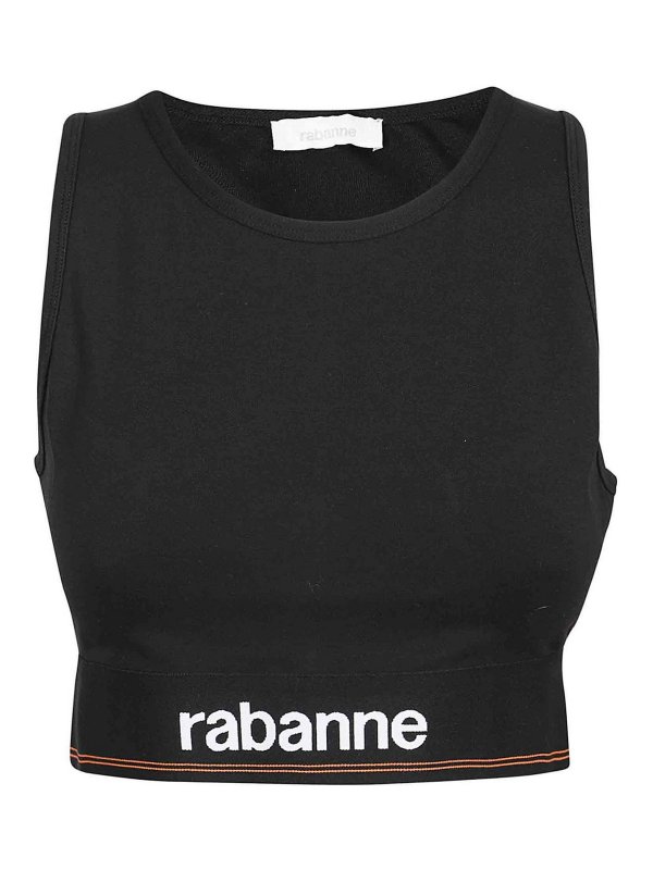 PACO RABANNE: Tops y camisetas sin mangas - Top - Negro