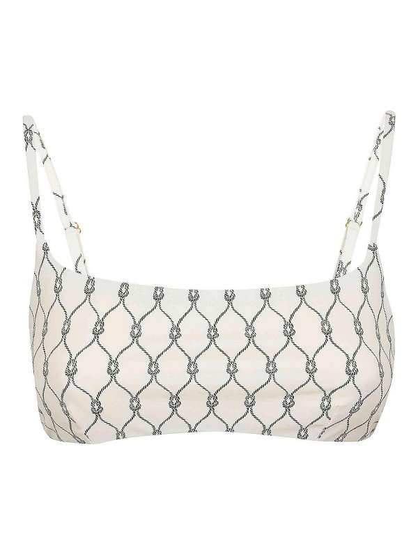 TORY BURCH: bikinis - Printed Bikini Top
