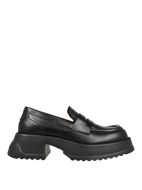 Marni: Mocassins & Chaussures bateau - Mocassins - Noir