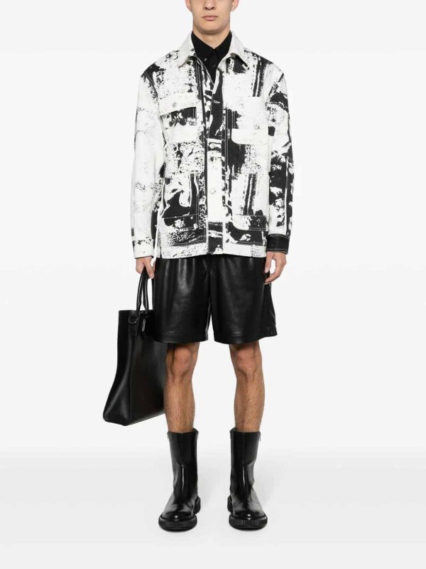 ALEXANDER MCQUEEN: casual jackets online - Patch Allover Fold Print Denim Jacket