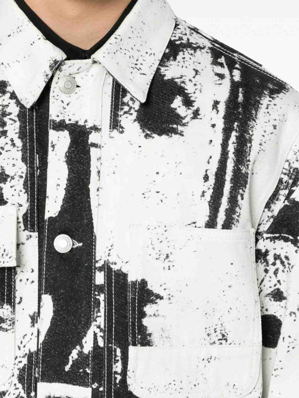 ALEXANDER MCQUEEN buy online Patch Allover Fold Print Denim Jacket