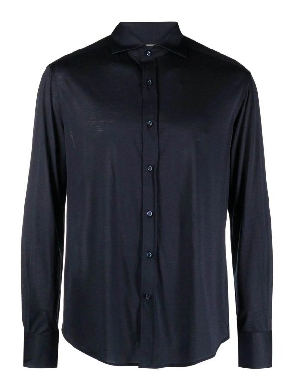 BRUNELLO CUCINELLI: シャツ - シャツ - ダークブルー