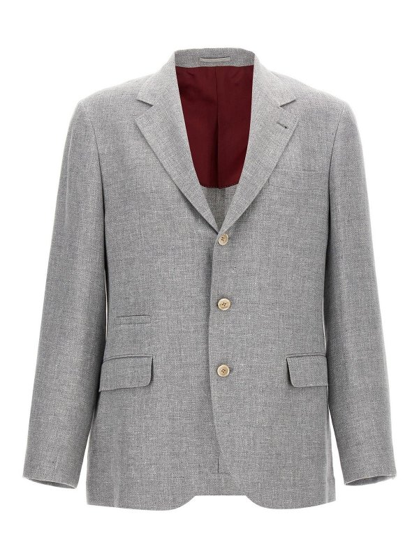 BRUNELLO CUCINELLI: ブレザー - ブレザー - グレー
