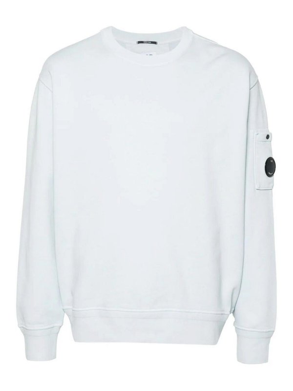 C.P. COMPANY: Sweatshirts & Sweaters - Diagonal Fleece Lens Sweatshirt