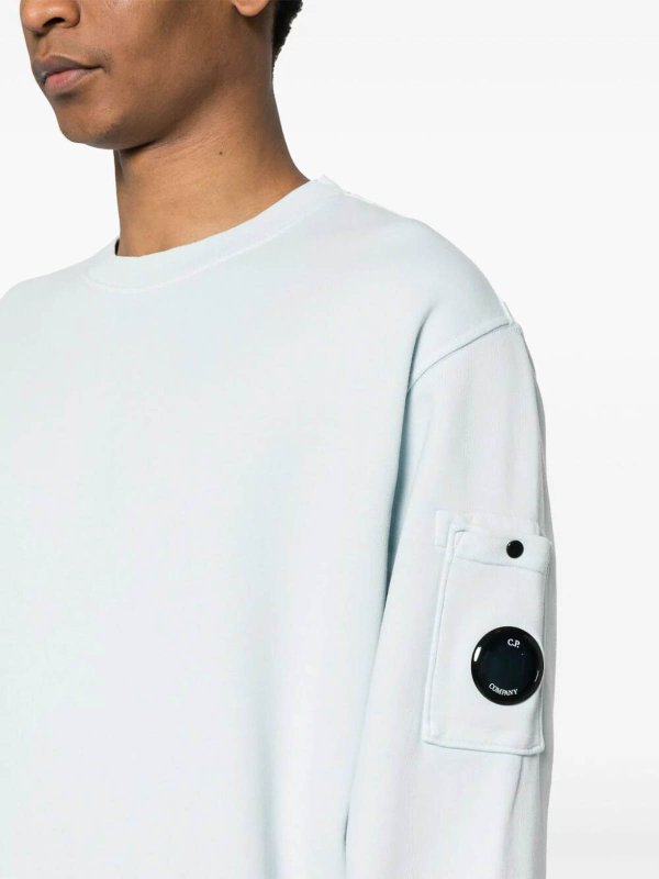 The Best Shops C.P. COMPANY: Sweatshirts & Sweaters - Diagonal Fleece Lens Sweatshirt