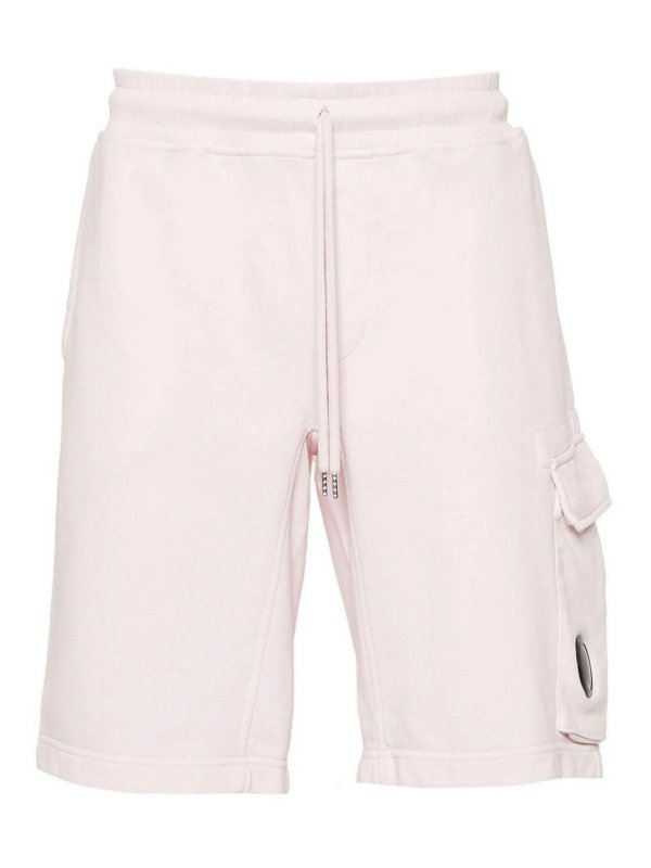 C.P. COMPANY: pantaloni shorts - Pantaloncini cargo diagonali in pile