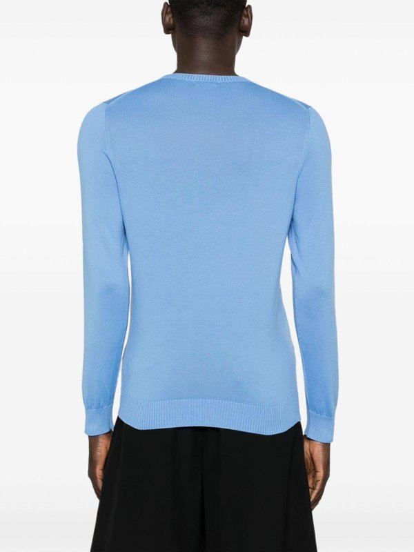 The Best Shops MALO: Strickpullover mit Rundhalsausschnitt - Rundhalspullover - Hellblau