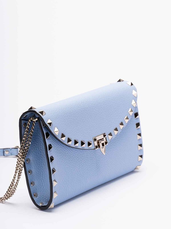Valentino Garavani Rockstud Wallet On Chain - Blue