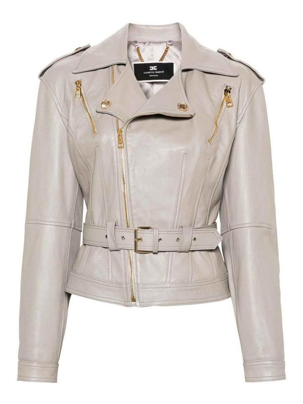 ELISABETTA FRANCHI: カジュアルジャケット - カジュアルジャケット - ライトグレー